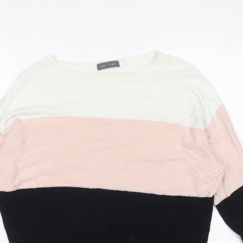 Mint Velvet Women Multicoloured S Colour Block Cashmere Blend Jumper