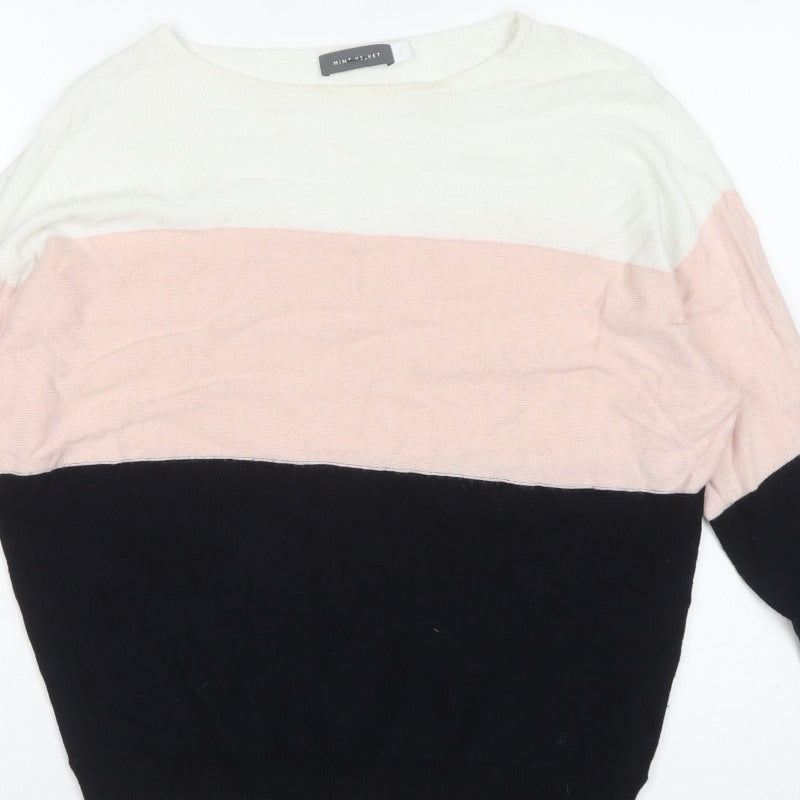 Mint Velvet Women Multicoloured S Colour Block Cashmere Blend Jumper