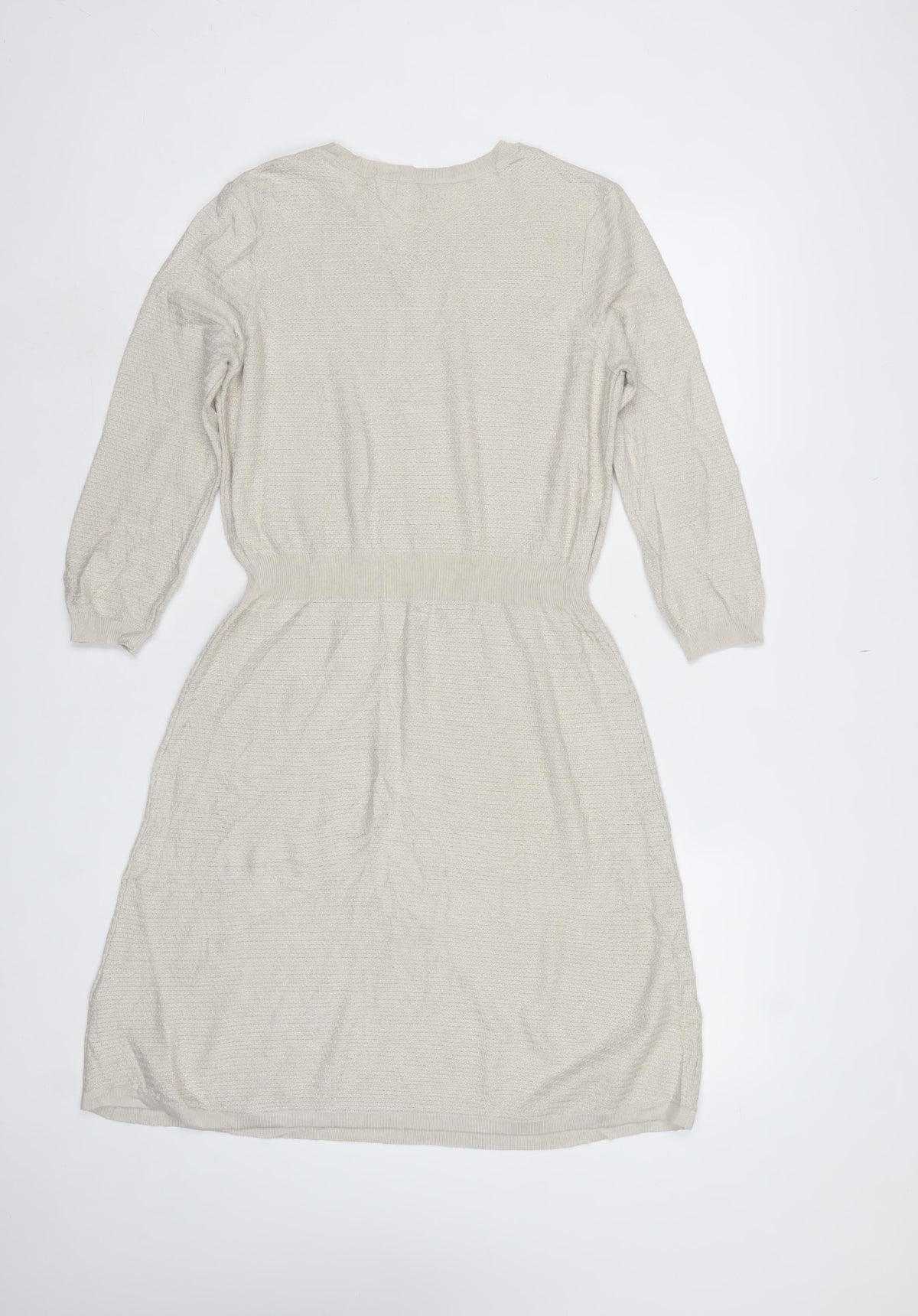 Fat Face Women Ivory UK 10 Knit Jumper Dress Long Sleeve