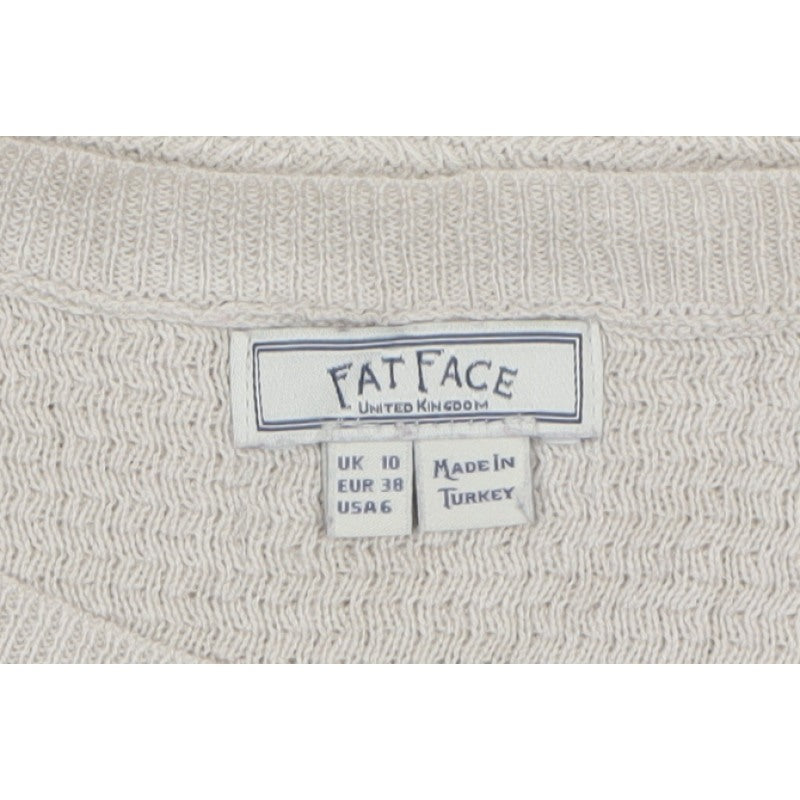 Fat Face Women Ivory UK 10 Knit Jumper Dress Long Sleeve