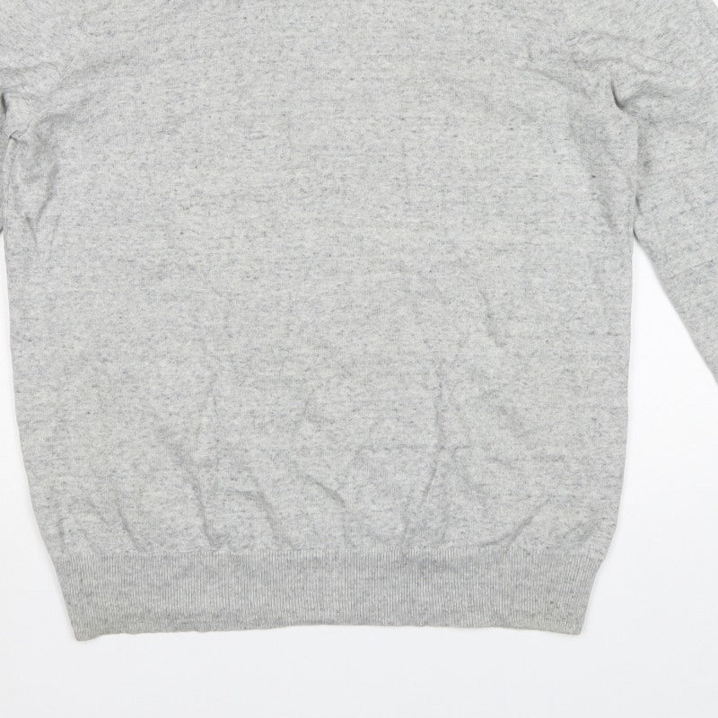 Marks and Spencer Men's Grey Cotton Crew Neck Pullover Jumper L