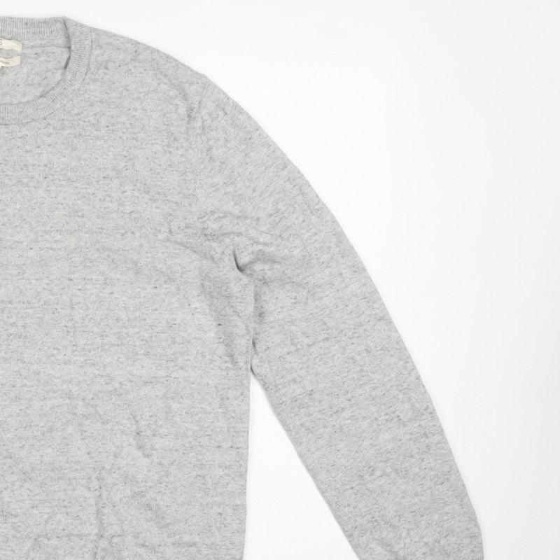 Marks and Spencer Men's Grey Cotton Crew Neck Pullover Jumper L