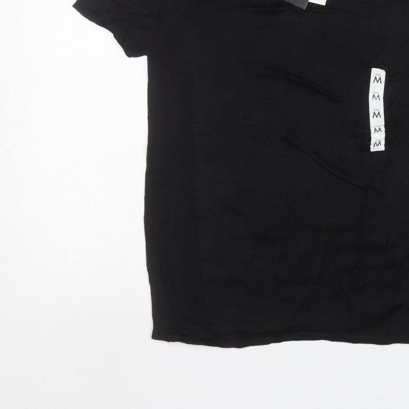 Zara Man Men's Black M Short Sleeve Crew Neck Knit Pullover Jumper