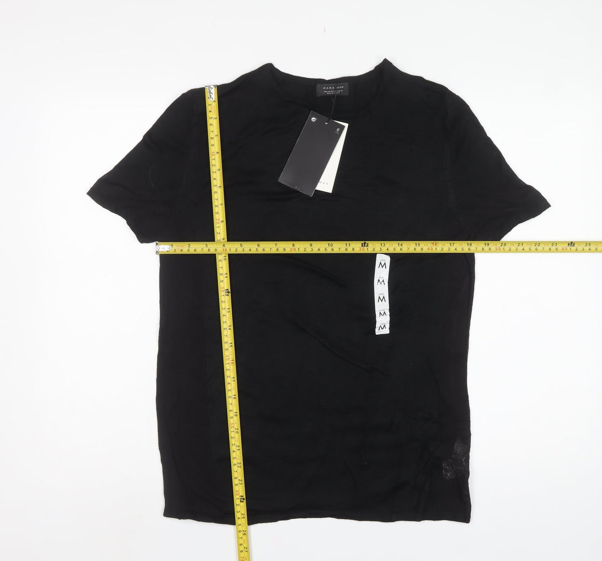 Zara Man Men's Black M Short Sleeve Crew Neck Knit Pullover Jumper