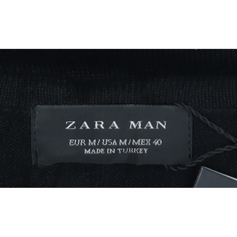 Zara Man Men's Black M Short Sleeve Crew Neck Knit Pullover Jumper
