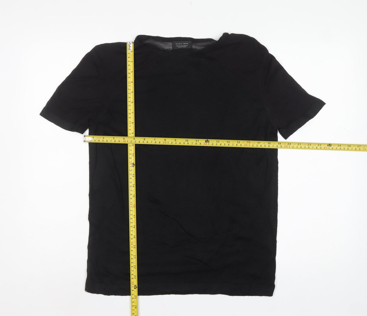 Zara Man Men’s Black Size M Short Sleeve Crew Neck Knit Pullover Jumper