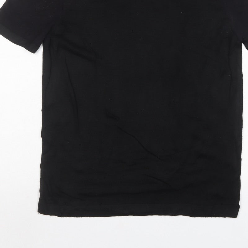 Zara Man Men’s Black Size M Short Sleeve Crew Neck Knit Pullover Jumper