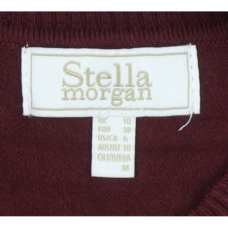 Stella Morgan Women’s Red Heart Embroidered Mock Neck Jumper UK 10