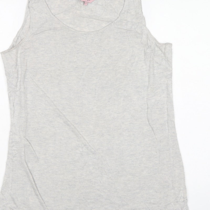 Phase Eight Women Grey L Sleeveless Scoop Neck Vest Jumper