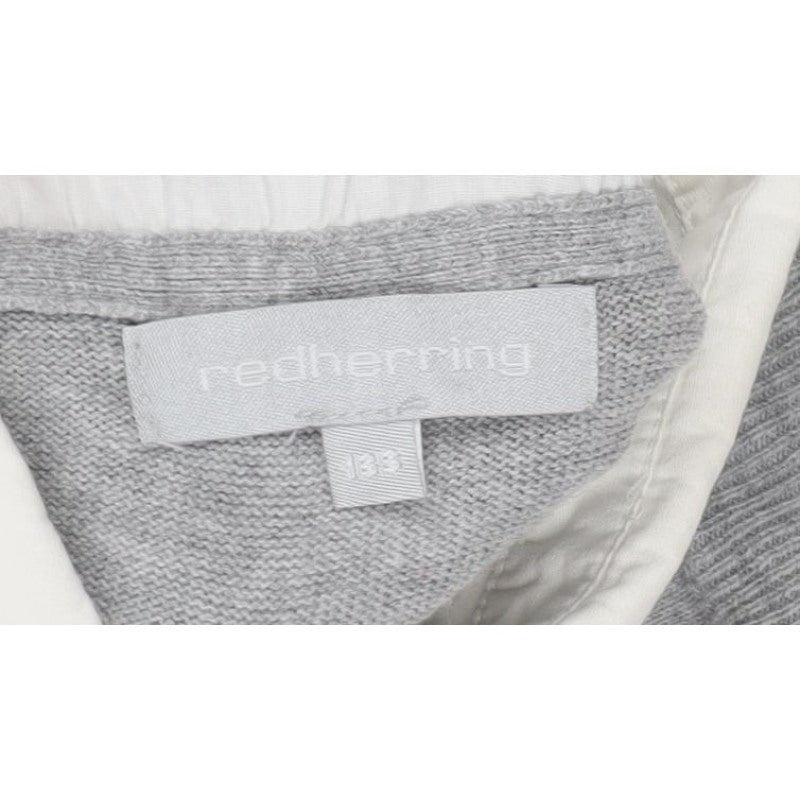 Red Herring Women Grey Fox Collared Knit Jumper Size 16