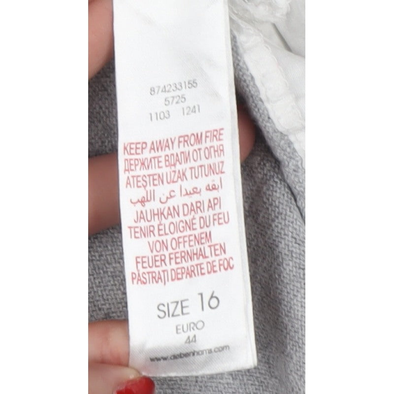 Red Herring Women Grey Fox Collared Knit Jumper Size 16