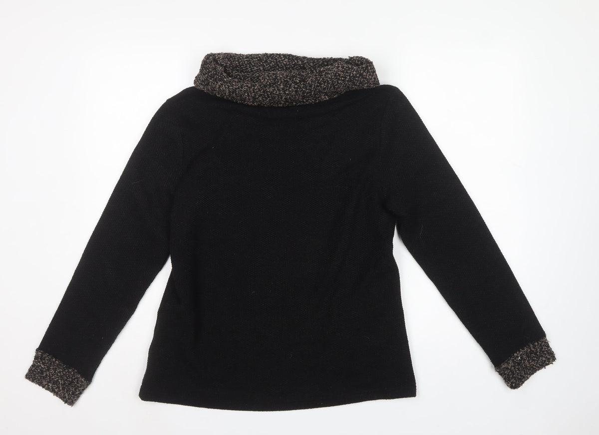 Armand Thiery Women’s Black Size 12 Cowl Neck Geometric Jumper