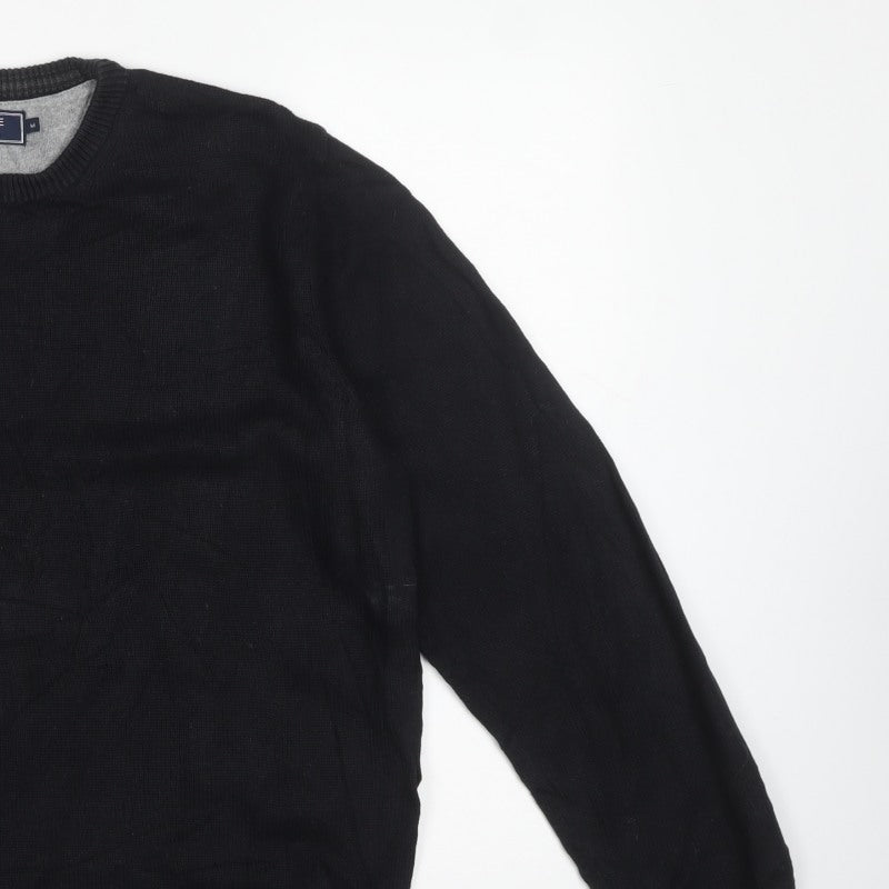 Maine New England Men’s Black M Cotton Crew Neck Pullover Jumper