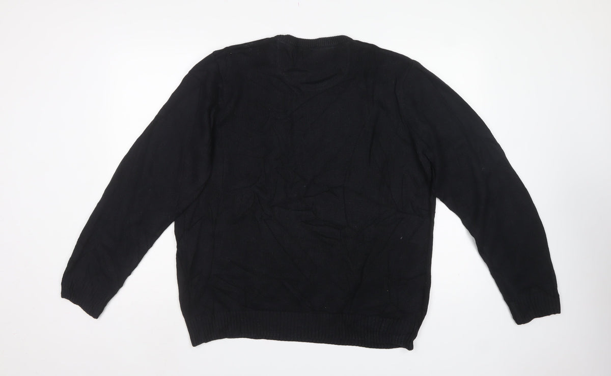 Maine New England Men’s Black M Cotton Crew Neck Pullover Jumper