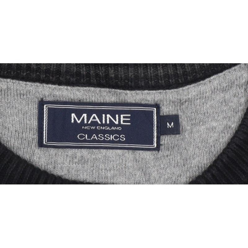 Maine New England Men’s Black M Cotton Crew Neck Pullover Jumper