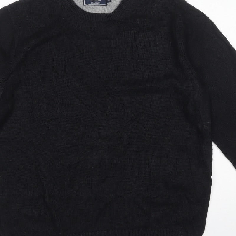 Maine New England Men’s Black M Cotton Crew Neck Pullover Jumper