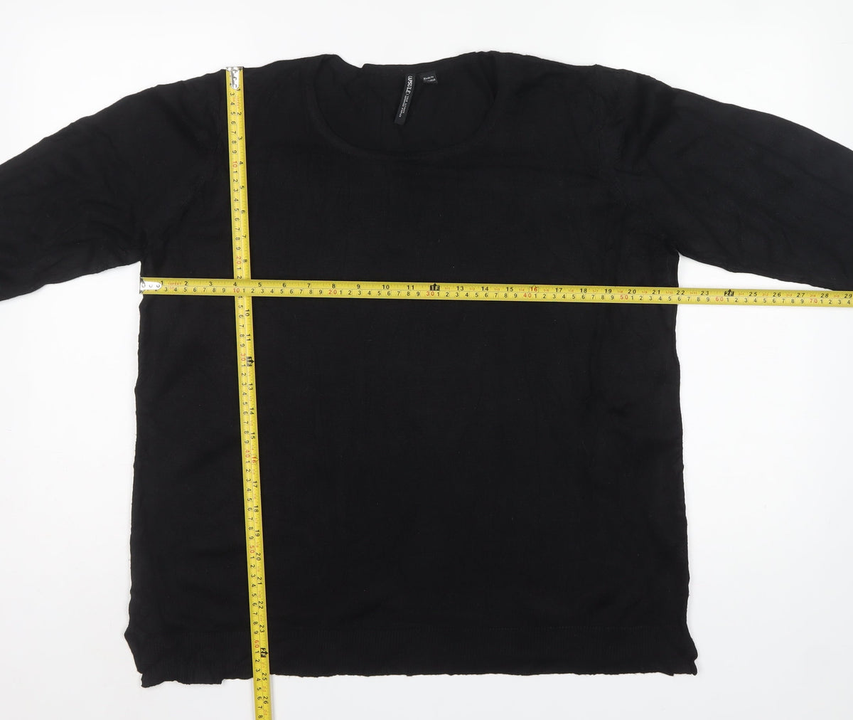 Capsule Women Black UK 18 Round Neck Balloon Sleeve Knit Jumper