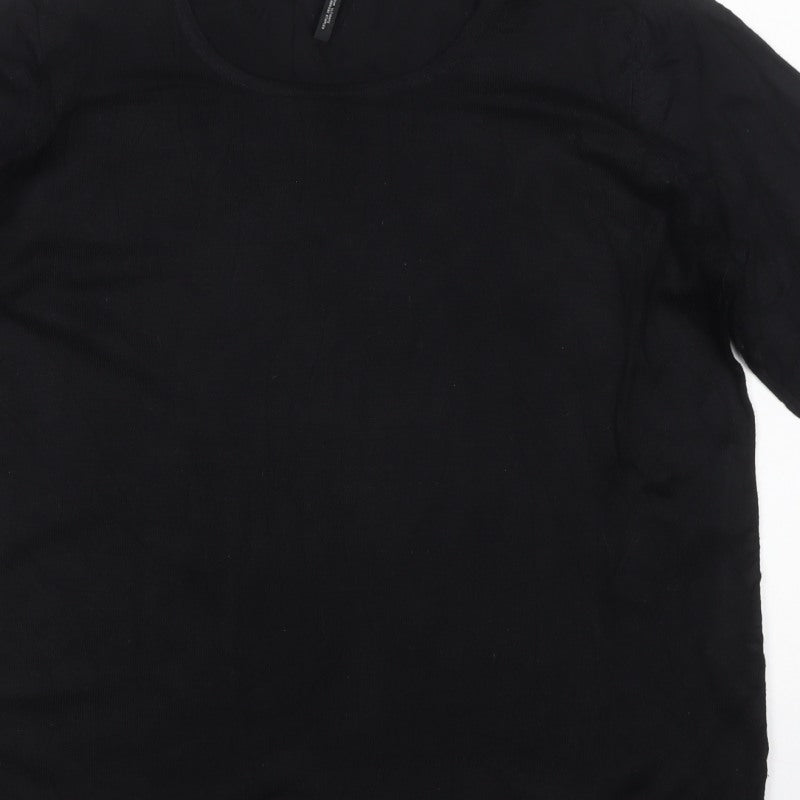 Capsule Women Black UK 18 Round Neck Balloon Sleeve Knit Jumper