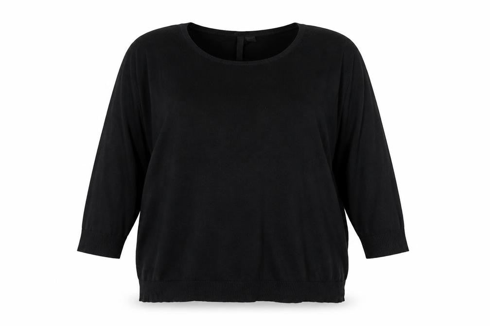 Capsule Women Black UK 18 Round Neck Balloon Sleeve Knit Jumper