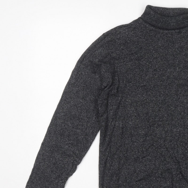 Next Men’s Grey M Roll Neck Cotton Blend Knit Pullover Jumper