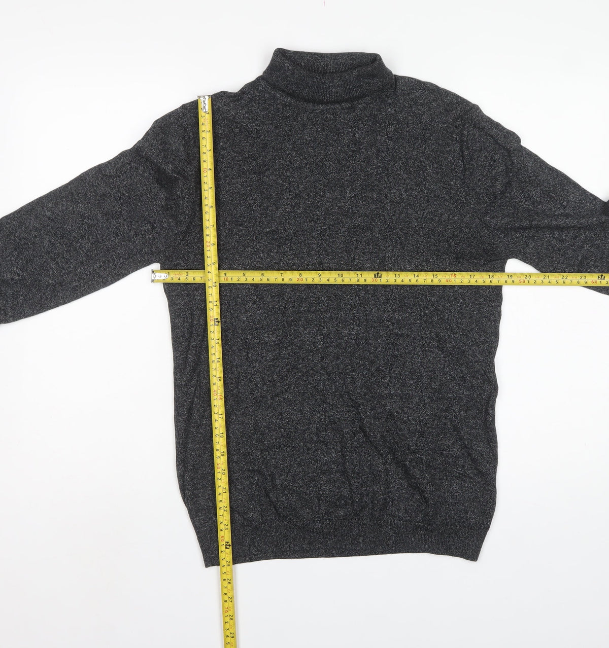 Next Men’s Grey M Roll Neck Cotton Blend Knit Pullover Jumper