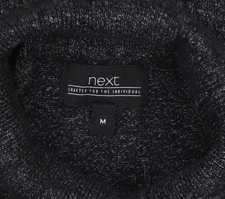 Next Men’s Grey M Roll Neck Cotton Blend Knit Pullover Jumper