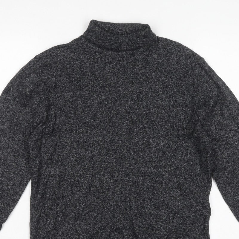 Next Men’s Grey M Roll Neck Cotton Blend Knit Pullover Jumper