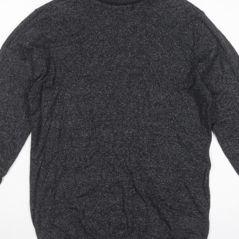 Next Men’s Grey M Roll Neck Cotton Blend Knit Pullover Jumper