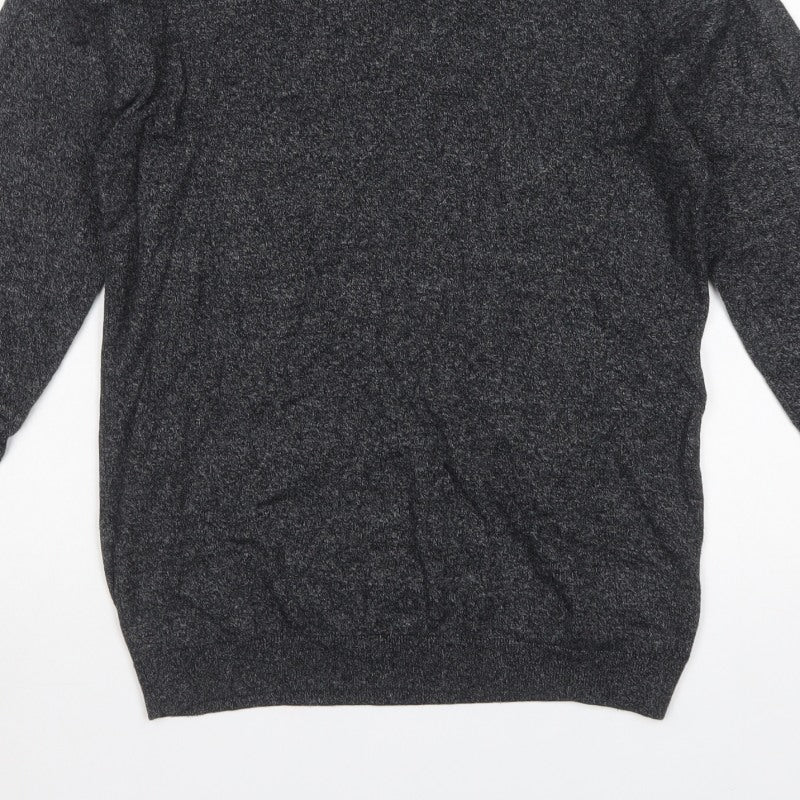 Next Men’s Grey M Roll Neck Cotton Blend Knit Pullover Jumper