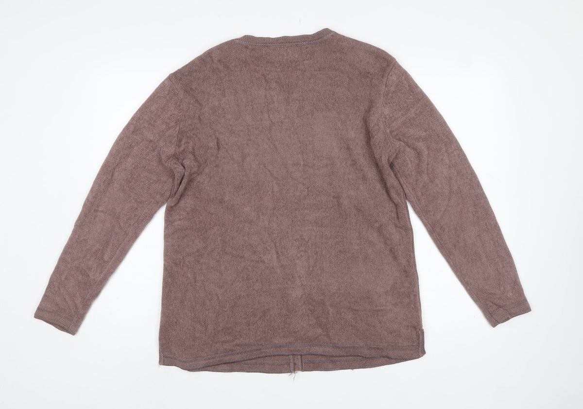 Reflect Collection Women’s Brown M/L Embellished Knit Cardigan