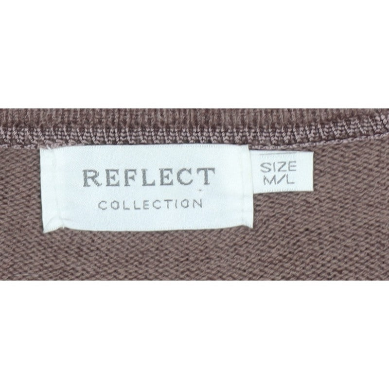 Reflect Collection Women’s Brown M/L Embellished Knit Cardigan