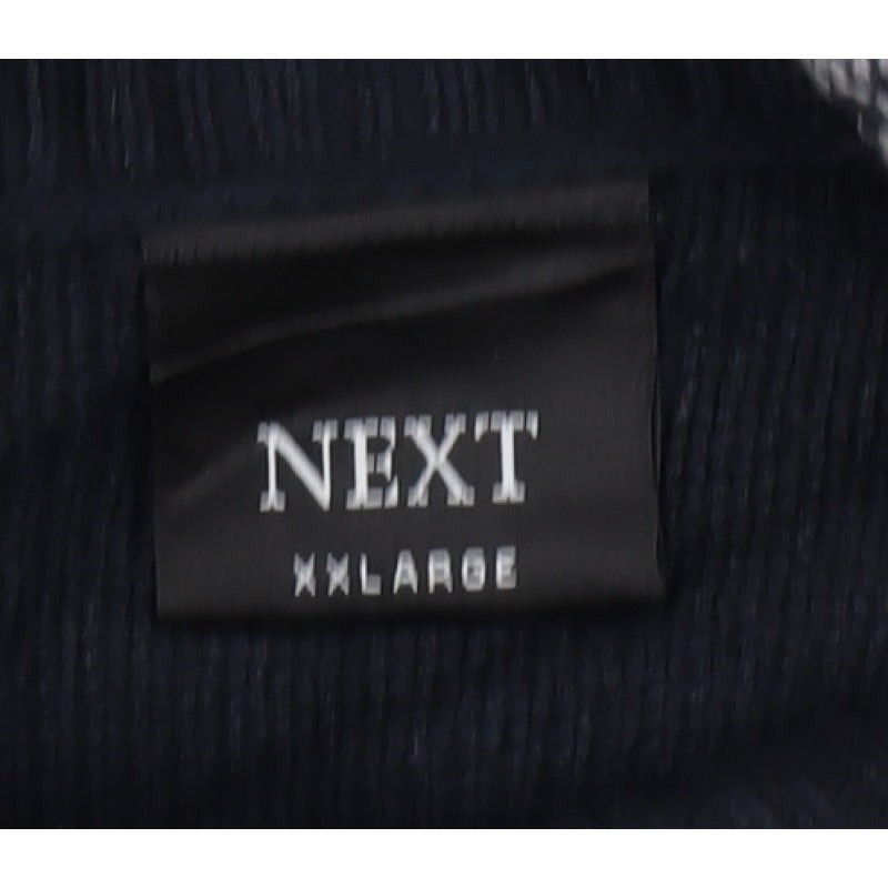Next Men’s Blue 2XL High Neck Pullover Cotton Knit Jumper