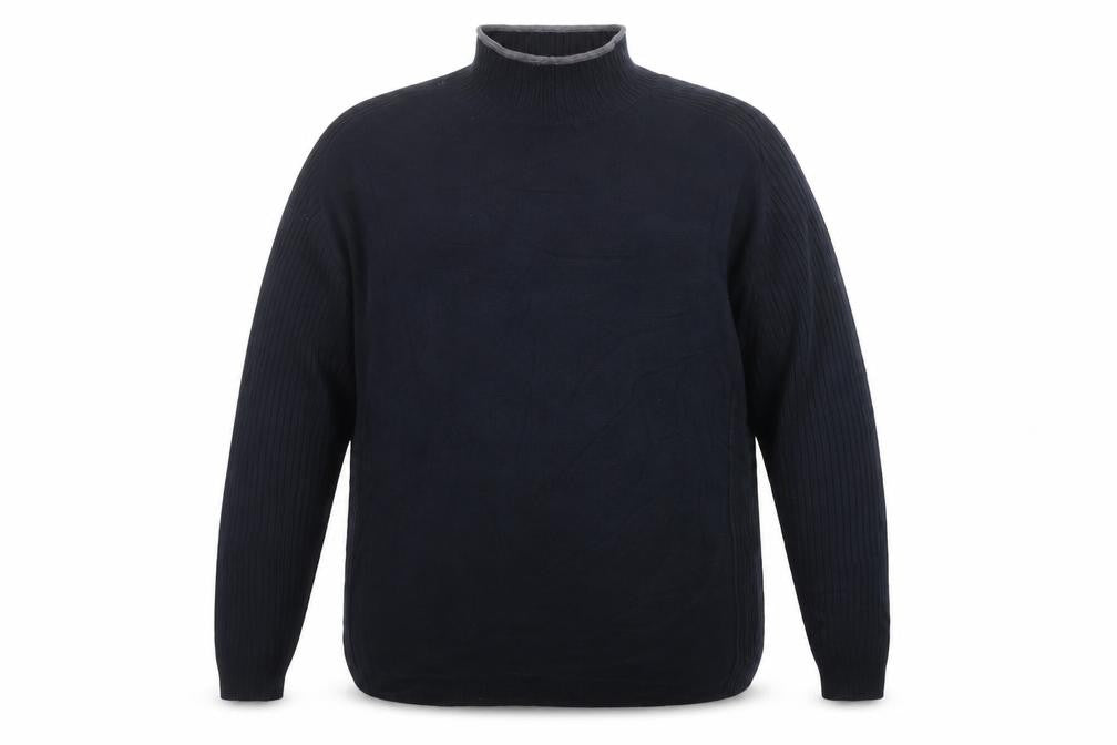 Next Men’s Blue 2XL High Neck Pullover Cotton Knit Jumper