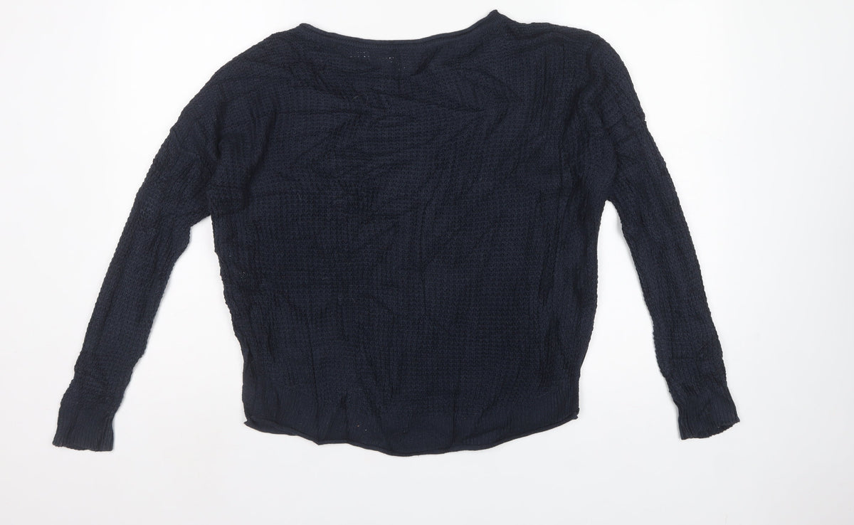 Hollister Women’s Blue XS Cable Knit Crew Neck Pullover Jumper