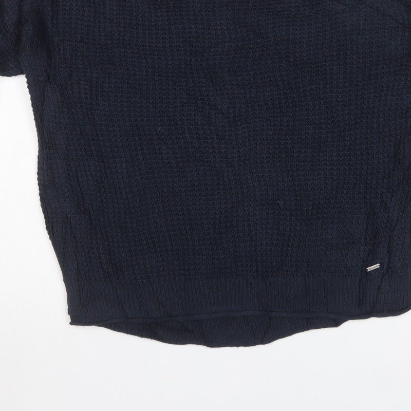 Hollister Women’s Blue XS Cable Knit Crew Neck Pullover Jumper