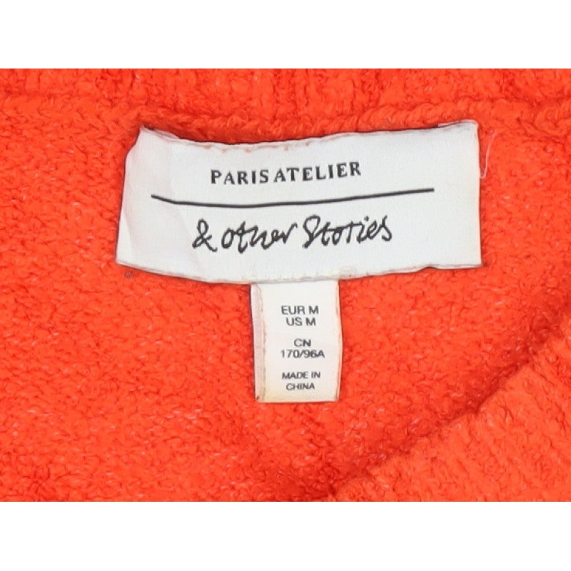 & Other Stories Women Orange M Crew Neck Knit Pullover Jumper