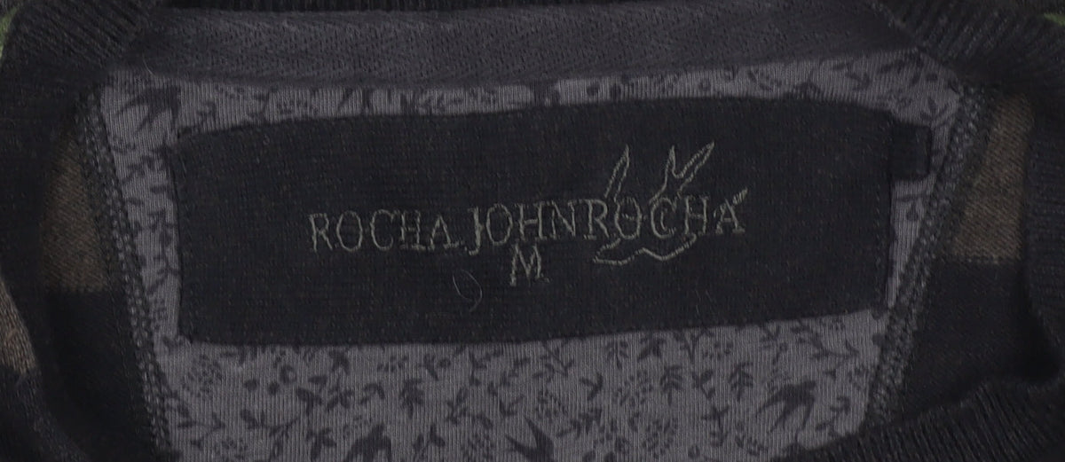 Rocha John Rocha Men’s Multicoloured Striped Cotton V-Neck Jumper M