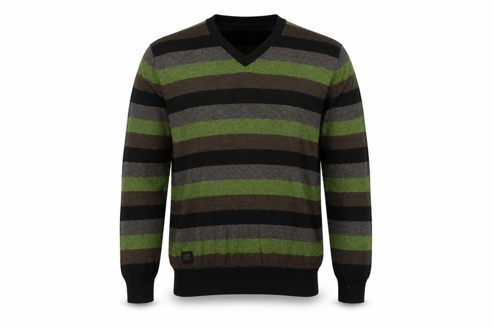 Rocha John Rocha Men’s Multicoloured Striped Cotton V-Neck Jumper M