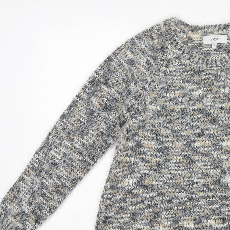 Next Women Multicoloured Size 14 Metallic Chunky Knit Pullover Jumper