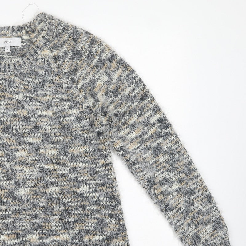 Next Women Multicoloured Size 14 Metallic Chunky Knit Pullover Jumper