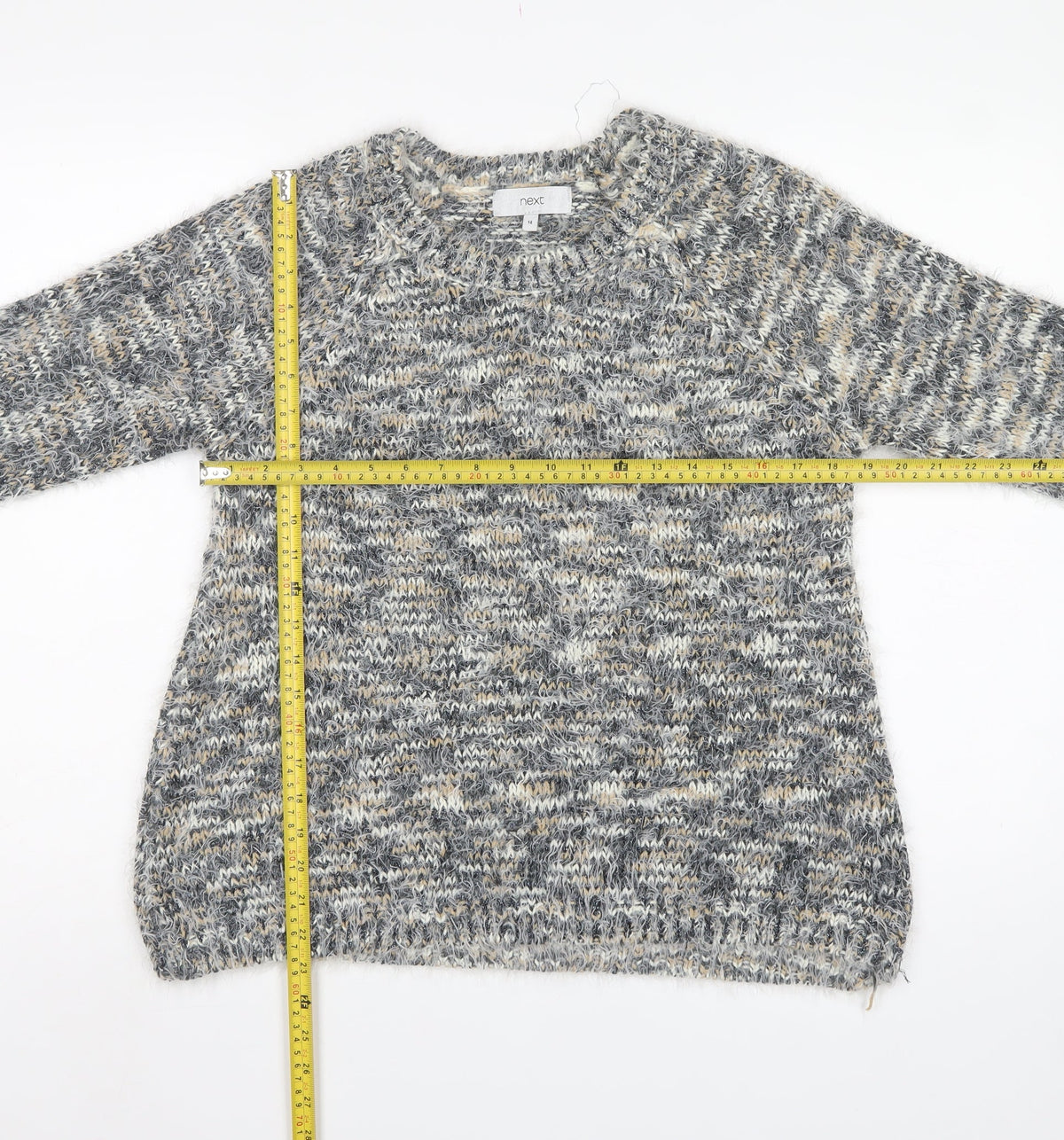 Next Women Multicoloured Size 14 Metallic Chunky Knit Pullover Jumper