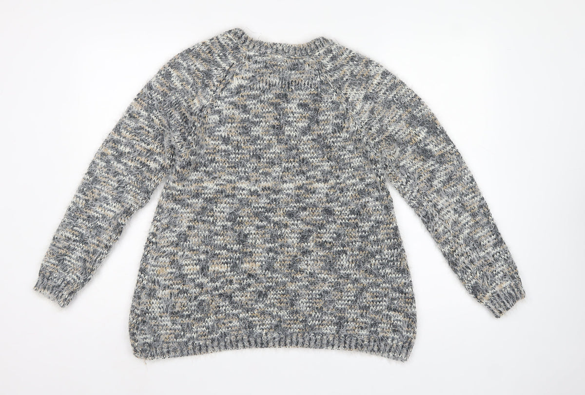 Next Women Multicoloured Size 14 Metallic Chunky Knit Pullover Jumper