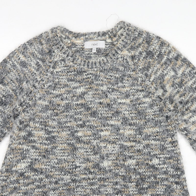 Next Women Multicoloured Size 14 Metallic Chunky Knit Pullover Jumper