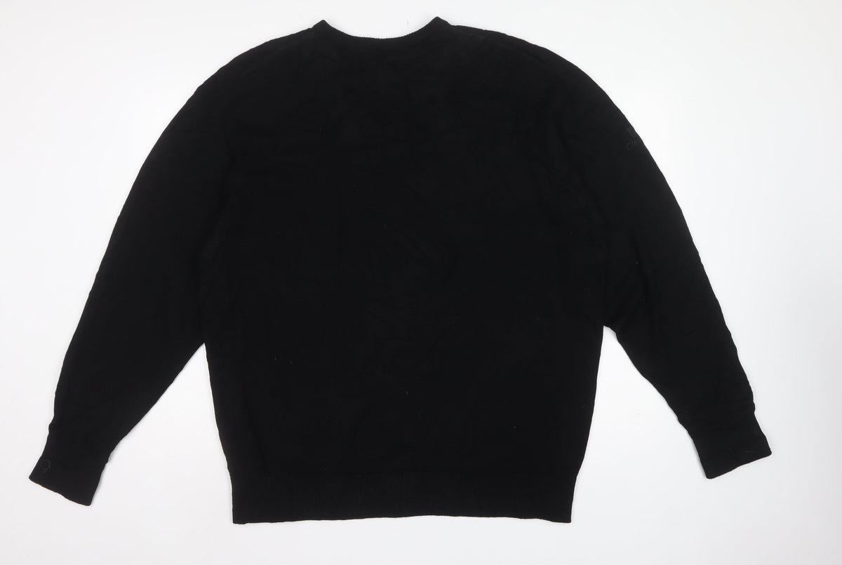 Glenbrae Men’s Black XL Merino Lambswool V-Neck Pullover Jumper