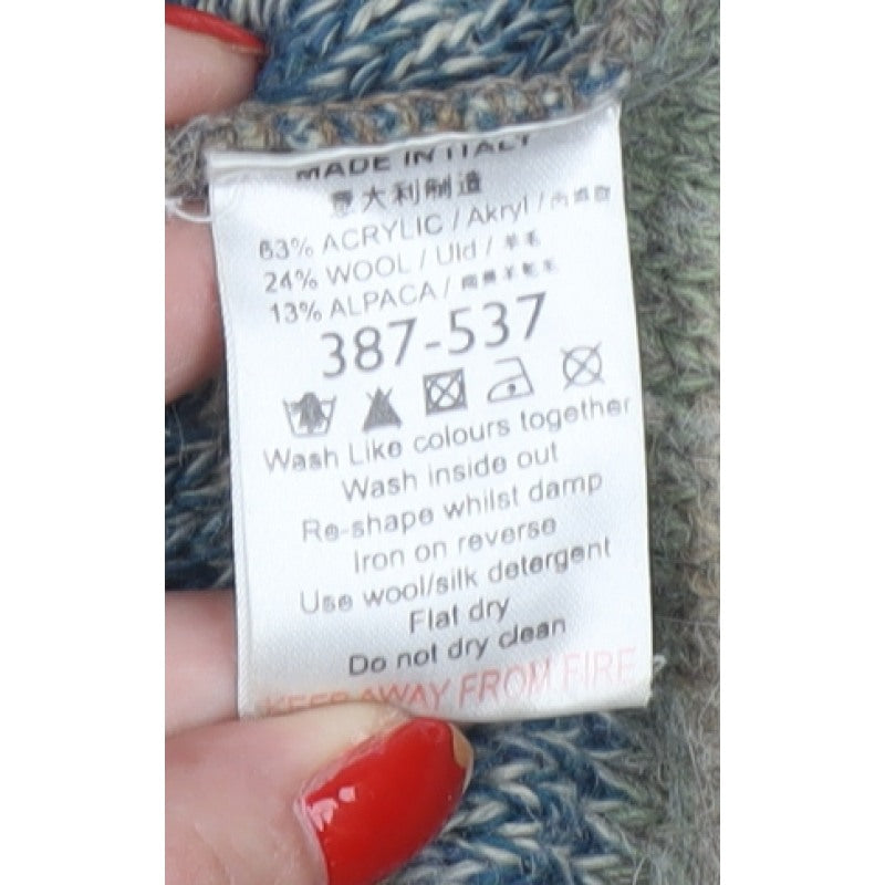 Next Women Multicoloured M Alpaca Blend Striped V-Neck Cardigan