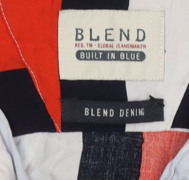 Blend Men’s Multicoloured M Stripe Short Sleeve Viscose Button-Up Shirt
