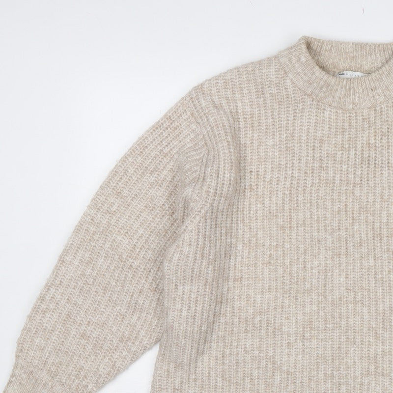 ASOS Design Women’s Beige S Chunky Knit High Neck Jumper