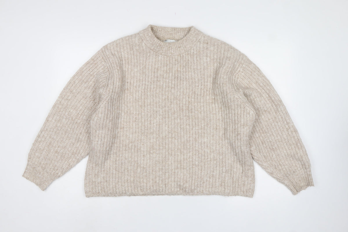 ASOS Design Women’s Beige S Chunky Knit High Neck Jumper