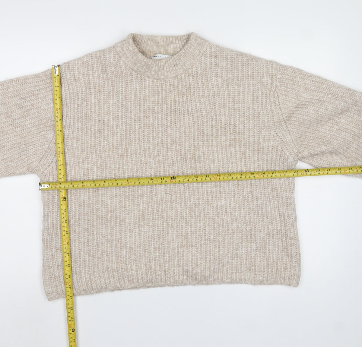 ASOS Design Women’s Beige S Chunky Knit High Neck Jumper