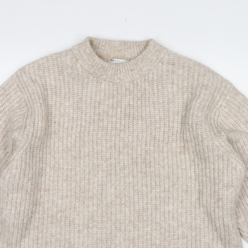 ASOS Design Women’s Beige S Chunky Knit High Neck Jumper